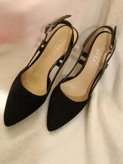 Zapatos de tacón negro gamuza charol Franco Sarto - miniatura 1