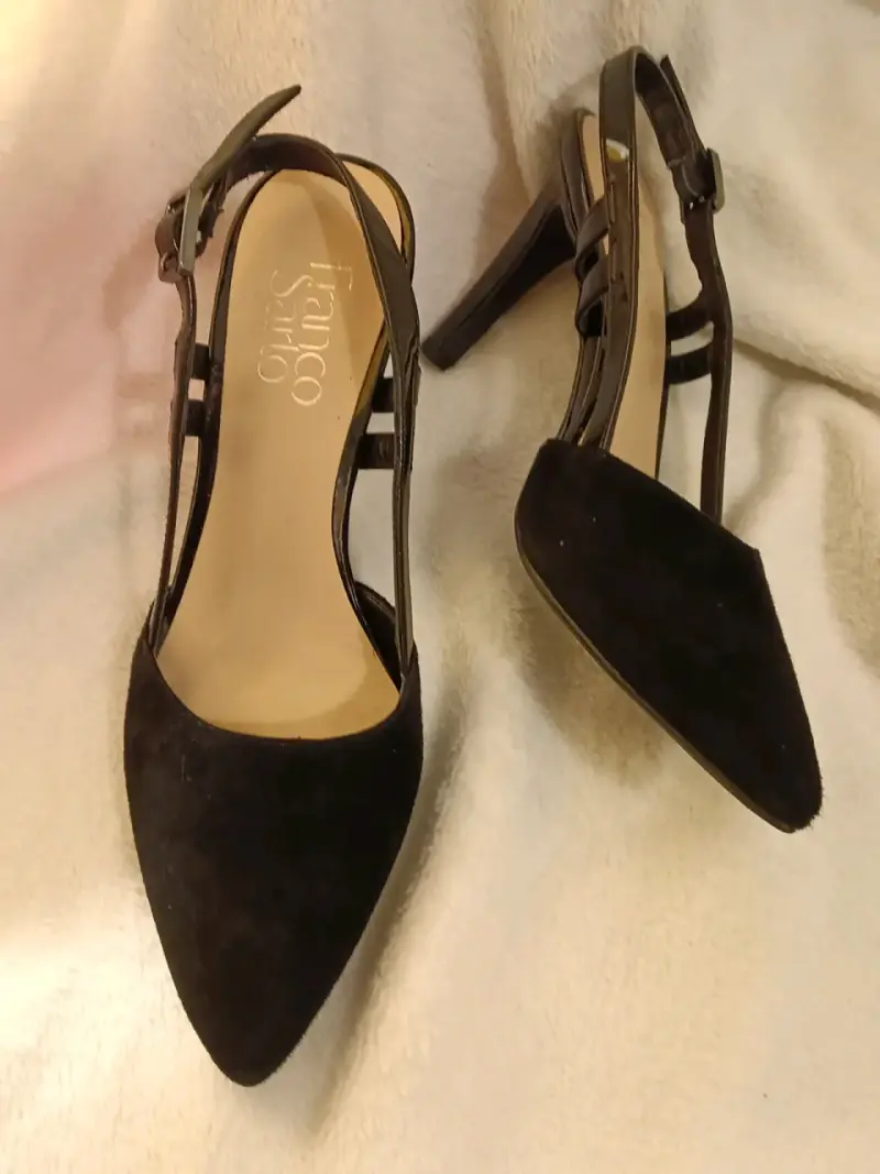 Zapatos de tacón negro gamuza charol Franco Sarto - 2