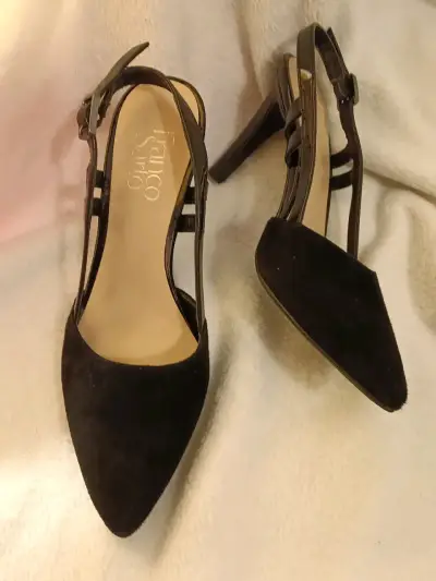 Zapatos de tacón negro gamuza charol Franco Sarto - miniatura 2