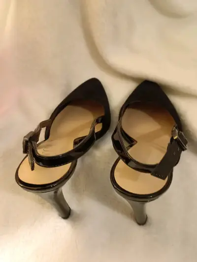 Zapatos de tacón negro gamuza charol Franco Sarto - miniatura 3