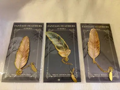Separadores de Libros de Metal Fantasy Feathers Aurora - miniatura 1