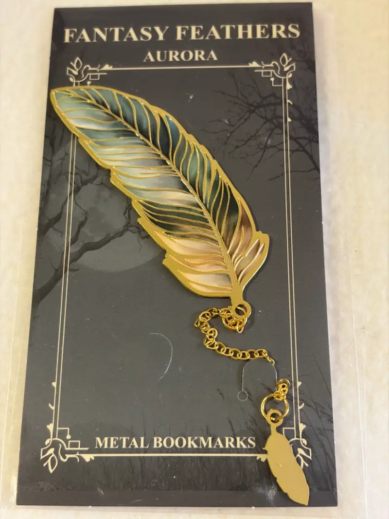 Separadores de Libros de Metal Fantasy Feathers Aurora - 2