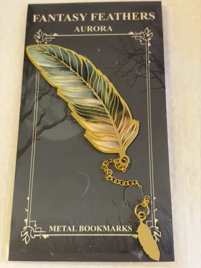 Separadores de Libros de Metal Fantasy Feathers Aurora - miniatura 2