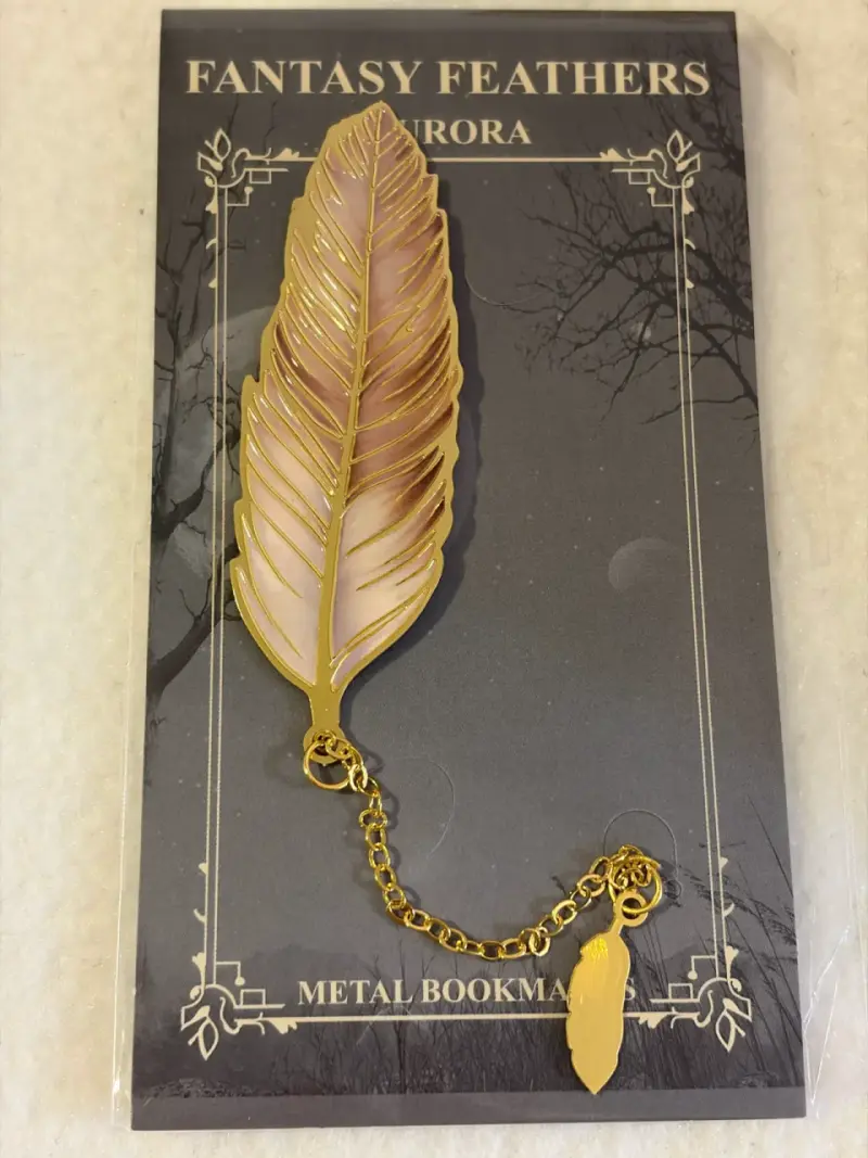 Separadores de Libros de Metal Fantasy Feathers Aurora - 3