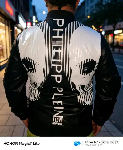 Chaqueta de cuero Philipp Plein diseño de calav - miniatura 1