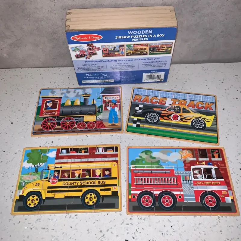 Rompecabezas de Madera Melissa & Doug Vehículos - 1