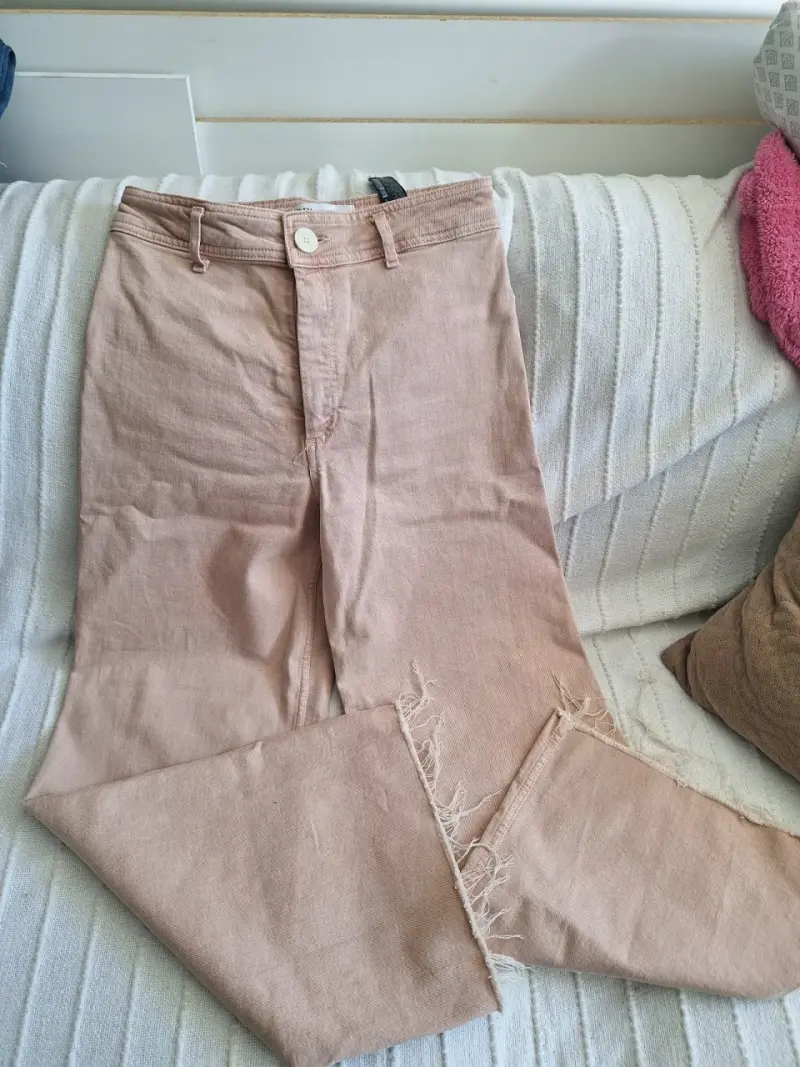 Jeans Zara para mujer en azul y beige - 4