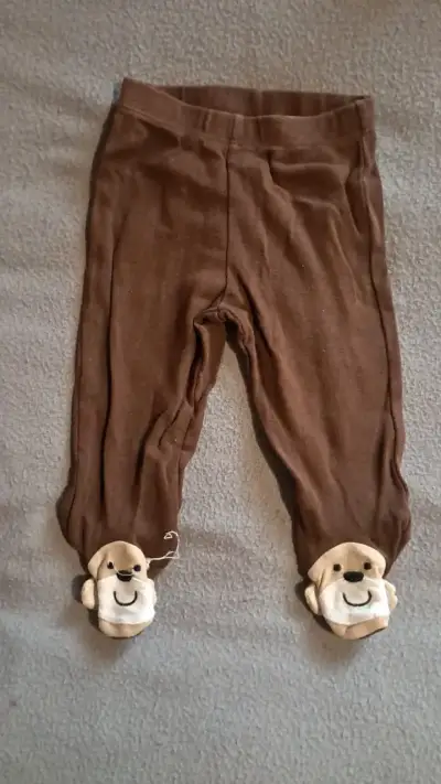 Pantalones de bebé con pies suaves y estampados - miniatura 5