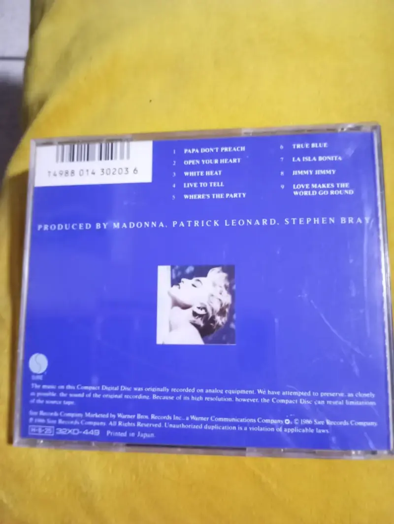 CD Madonna – True Blue (1986) Primera Edición Japo - 2