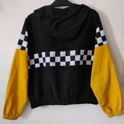 Cortaviento negro, amarillo con diseño a cuadros - miniatura 3