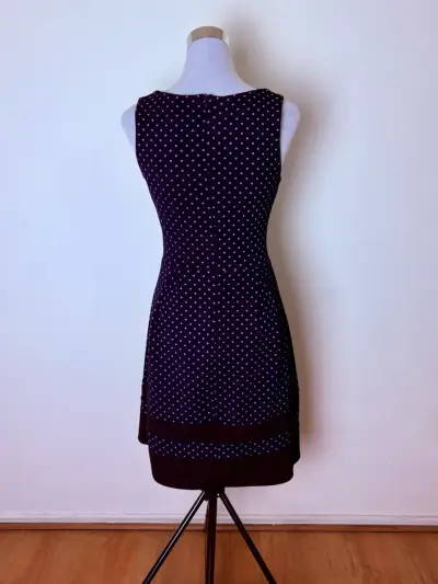 Vestido azul con lunares grises talla S - miniatura 3