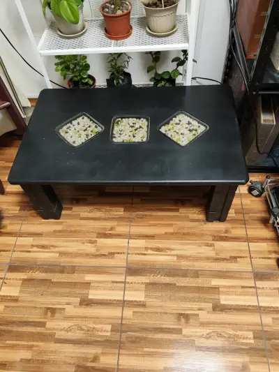 Mesa de centro negra con espacio para decorar. - miniatura 1