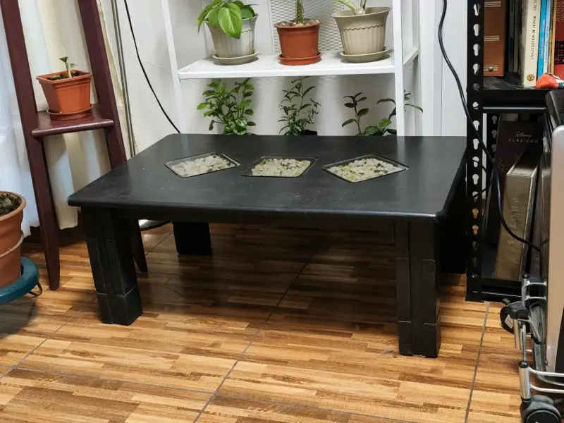 Mesa de centro negra con espacio para decorar. - 3