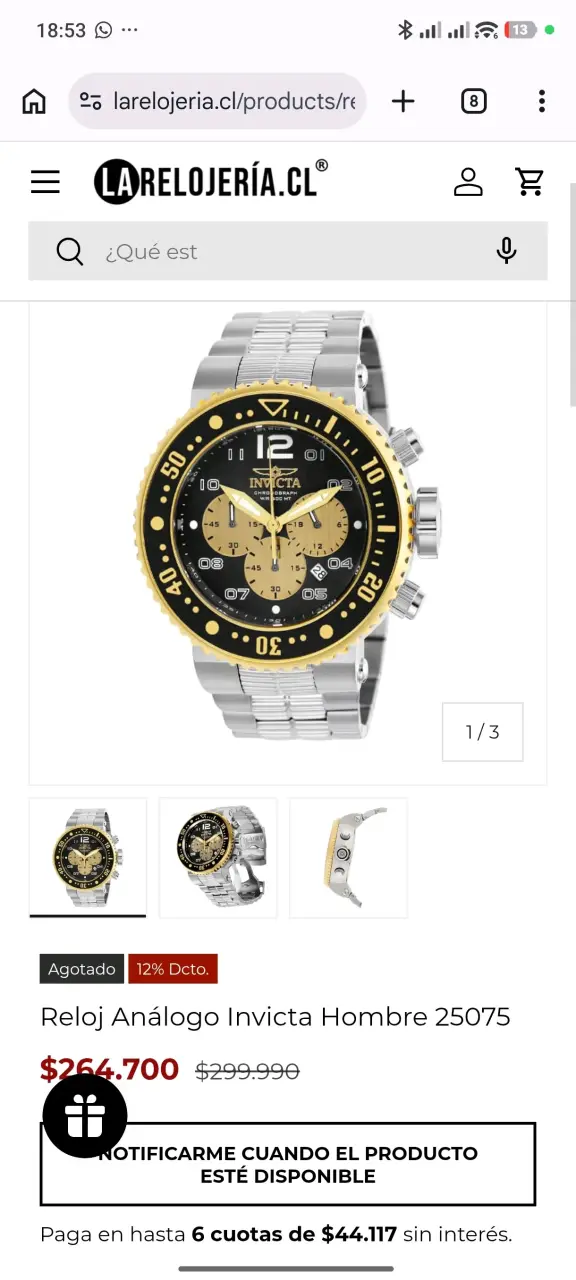 Reloj Análogo Invicta Hombre 25075 en Caja - 2