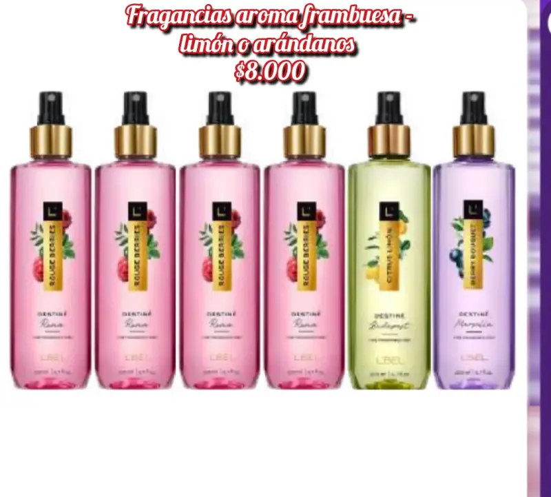 Fragancias L'Bel aroma frambuesa, limón o arándanos
