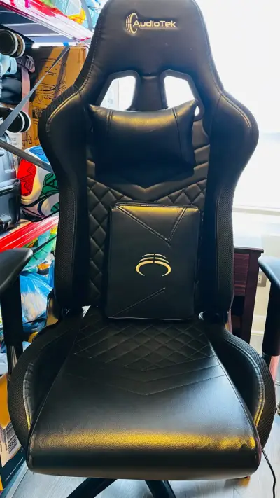 Silla gamer Audiotek ergonómica con luces LED - miniatura 2