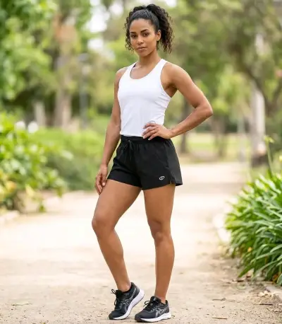 Shorts deportivos negros para mujer - miniatura 1