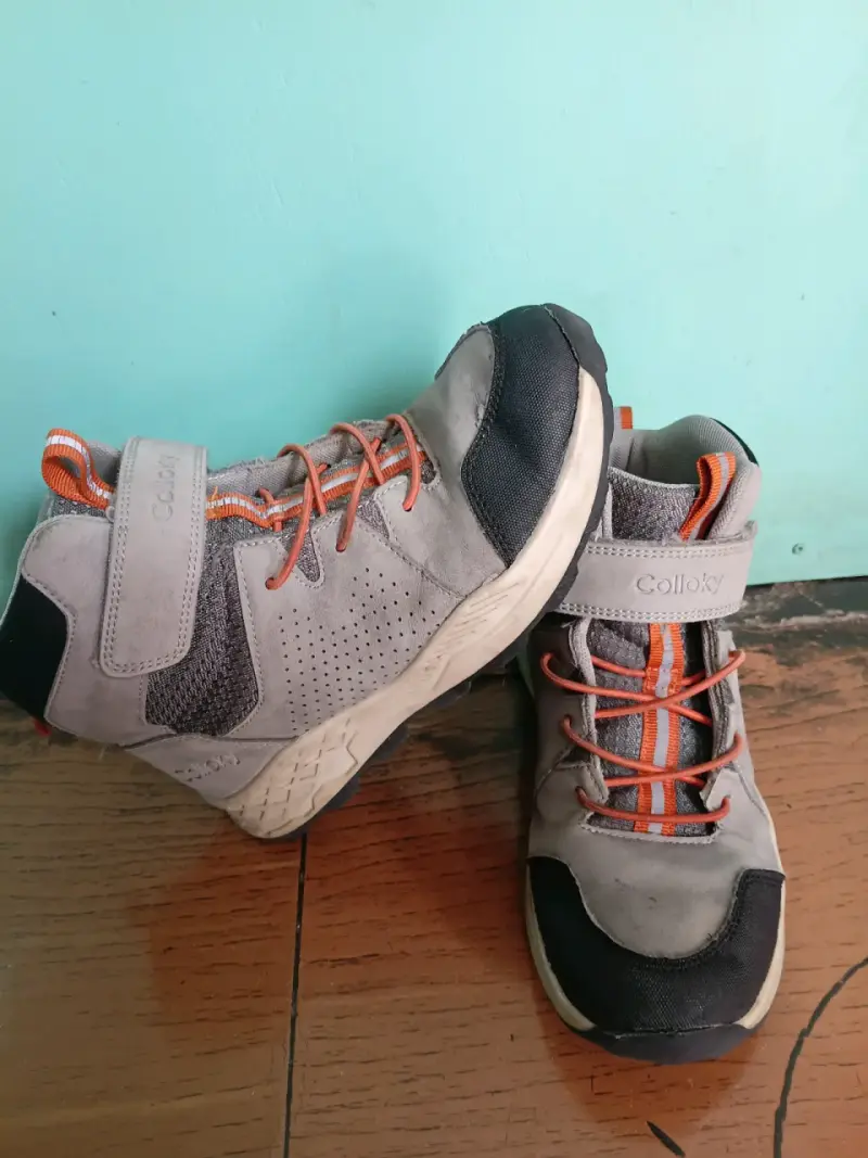 Botines de niño Colloky gris y naranja - 2