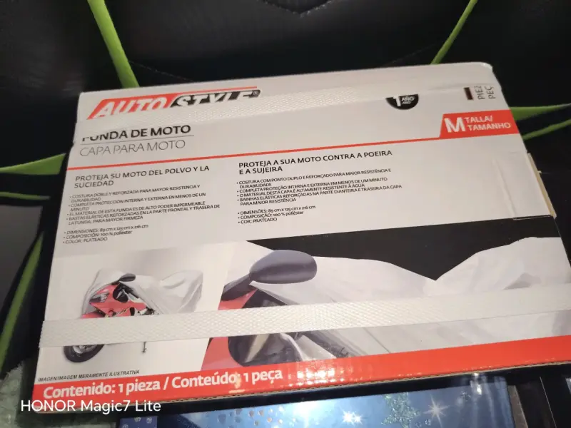 Funda para moto Autostyle tamaño M color plateado