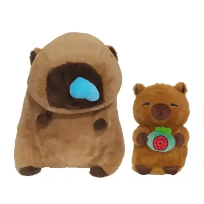 Pack 2 Peluches Capibara Kawaii (Mochila + sandía) - miniatura 1
