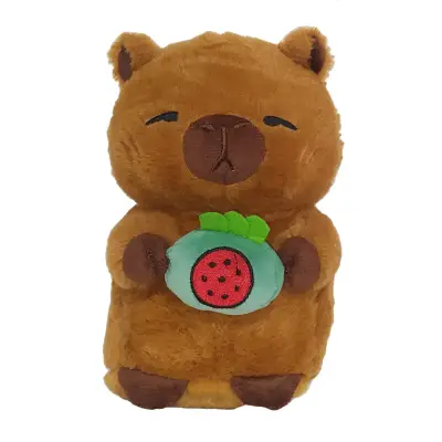 Pack 2 Peluches Capibara Kawaii (Mochila + sandía) - miniatura 3