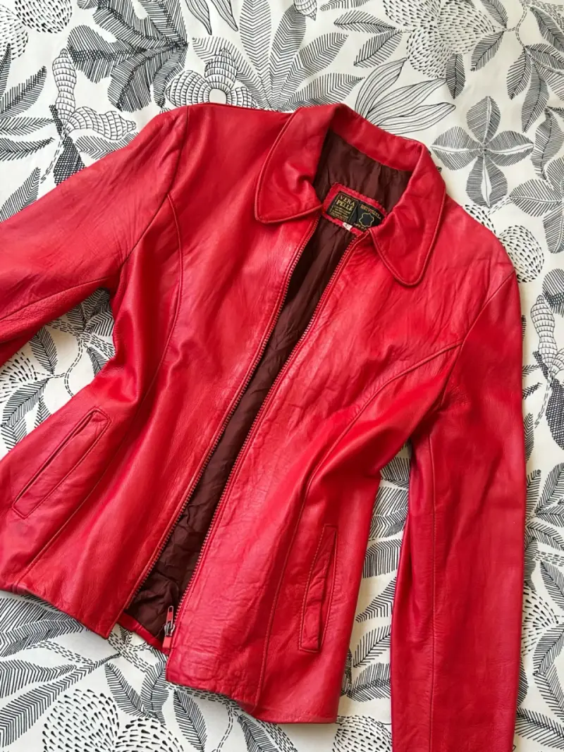 Chaqueta de cuero roja Vera Pelle - 1