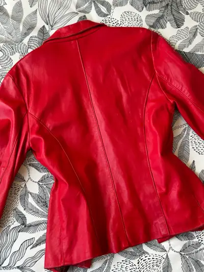 Chaqueta de cuero roja Vera Pelle - miniatura 2