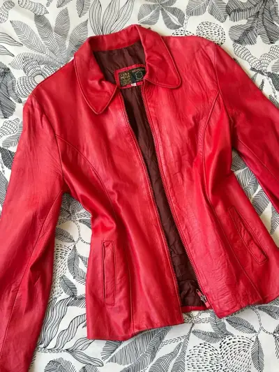Chaqueta de cuero roja Vera Pelle - miniatura 4