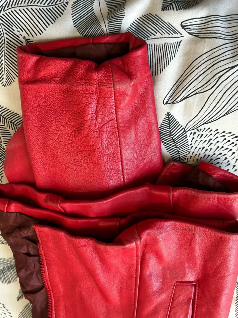 Chaqueta de cuero roja Vera Pelle - 6
