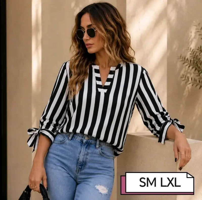 Blusa de viscosa a rayas - 3