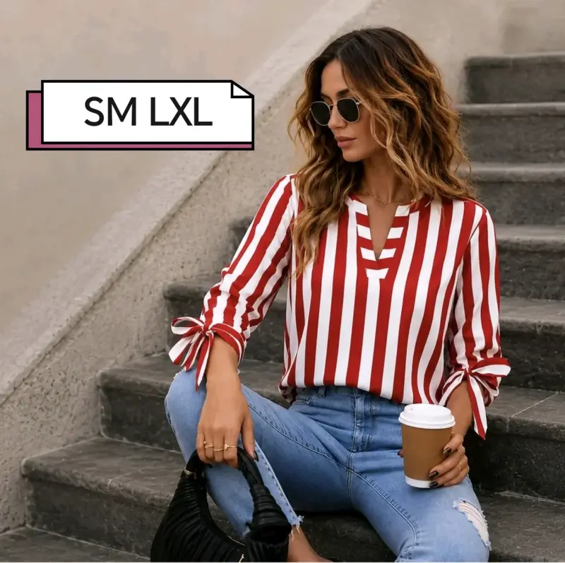 Blusa de viscosa a rayas - 4