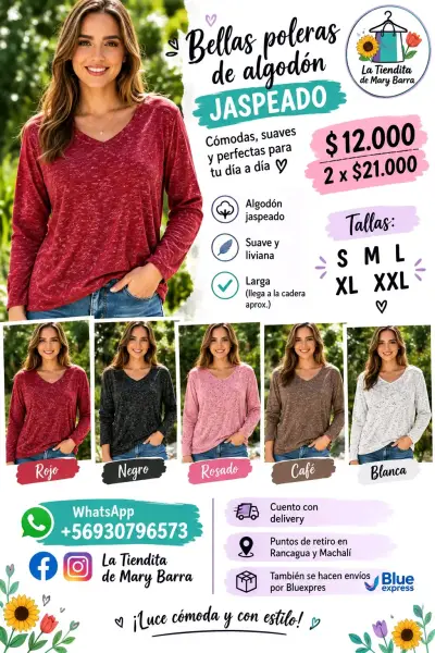 Polera de algodón jaspeado - miniatura 1