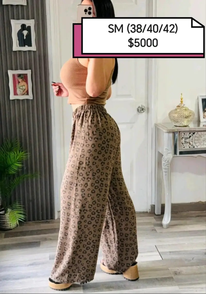 Pantalón palazo animal print - 4