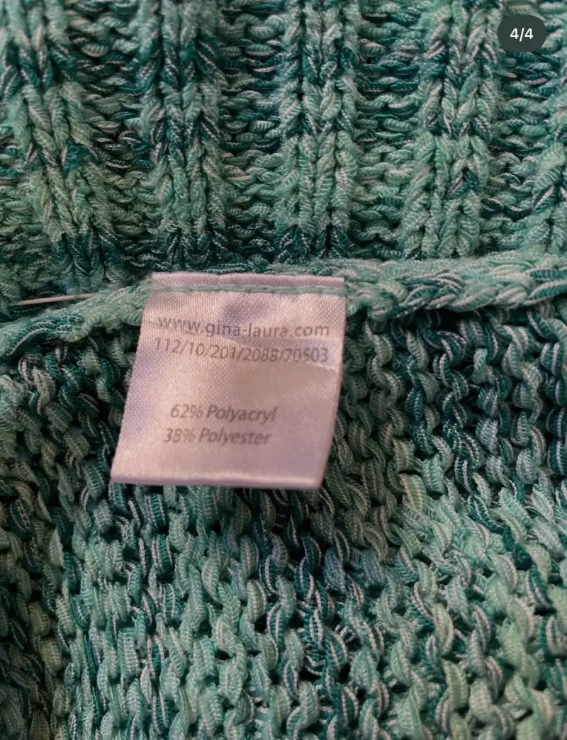 Suéter de punto verde agua para mujer - 4