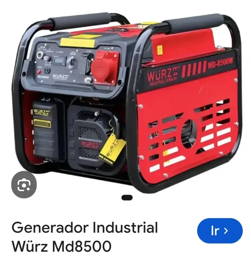 Generador Industrial Würz MD8500W potente y confiable