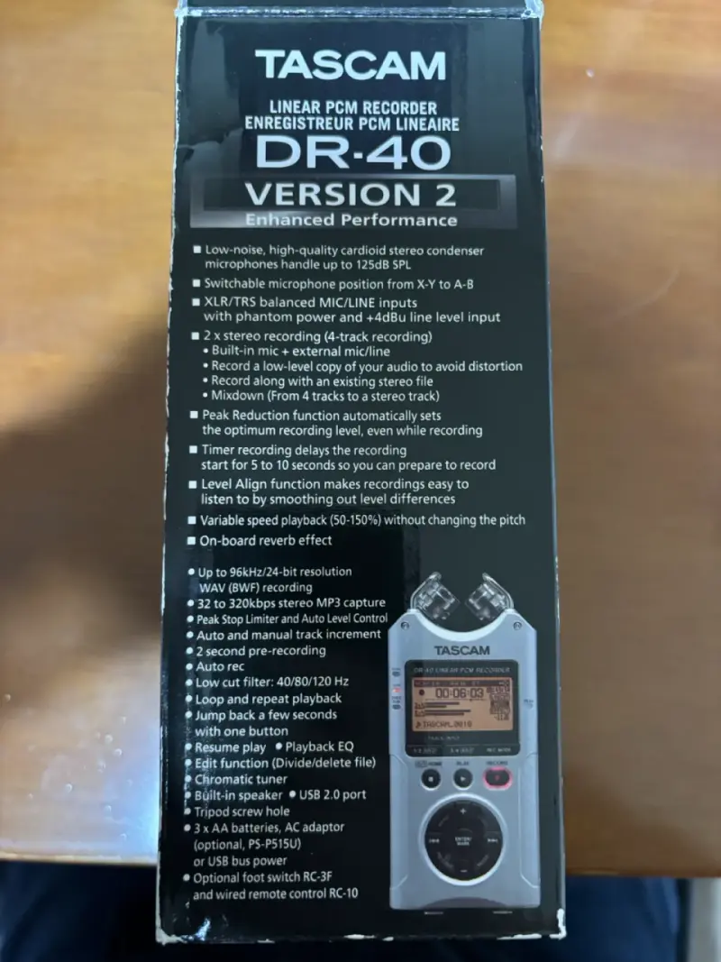 Grabadora de Audio Tascam DR-40 Versión 2 - 6