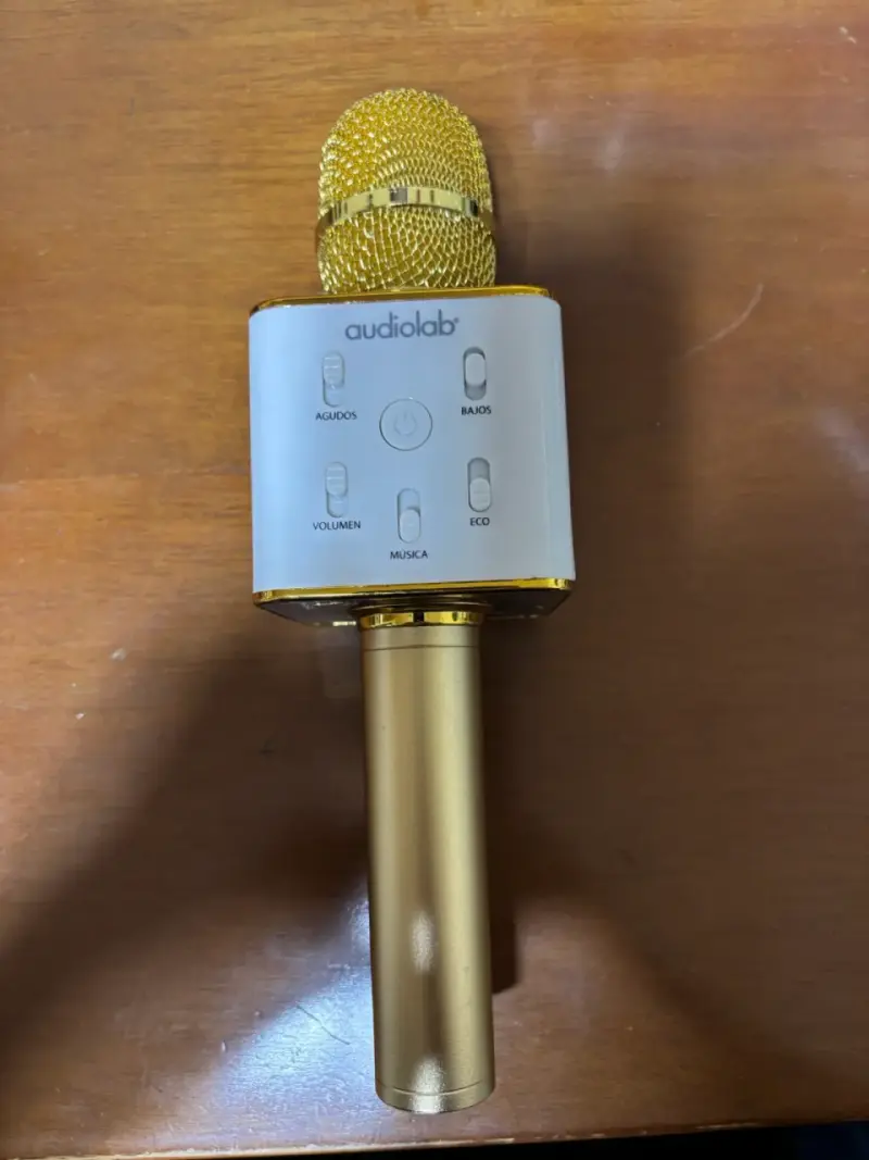 Micrófono Karaoke Inalámbrico Dorado Audiolab - 3