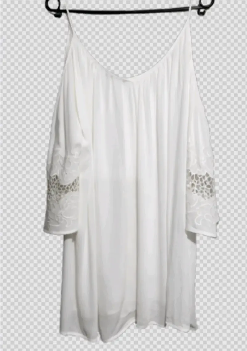Blusa blanca con encaje Nicopoly - 2