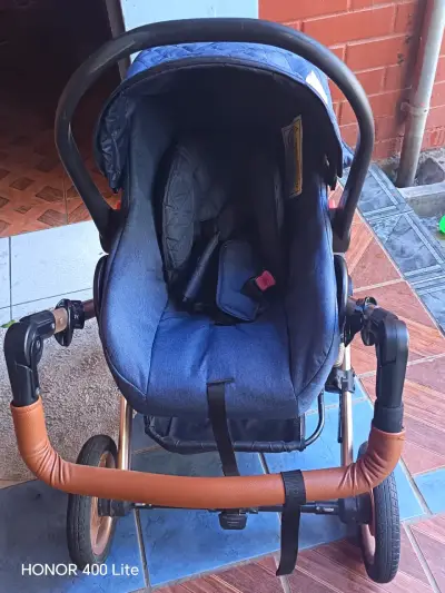 Coche de bebé Eros azul plegable - miniatura 5