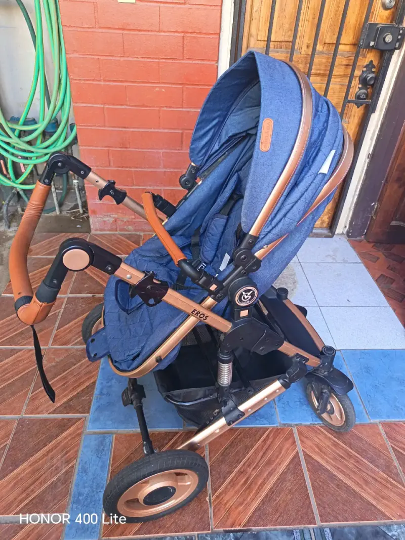 Coche de bebé Eros azul plegable - 6