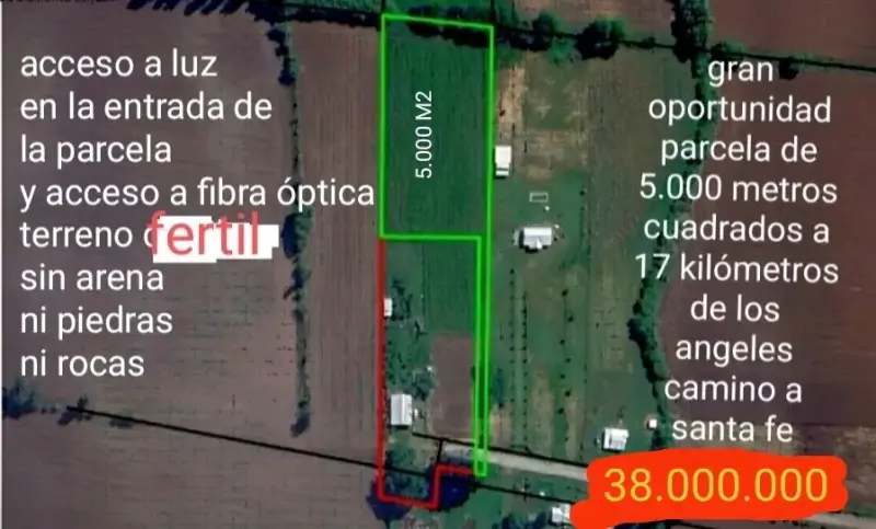 Parcela de 5000 m2 en Los Ángeles con acceso a luz - 1