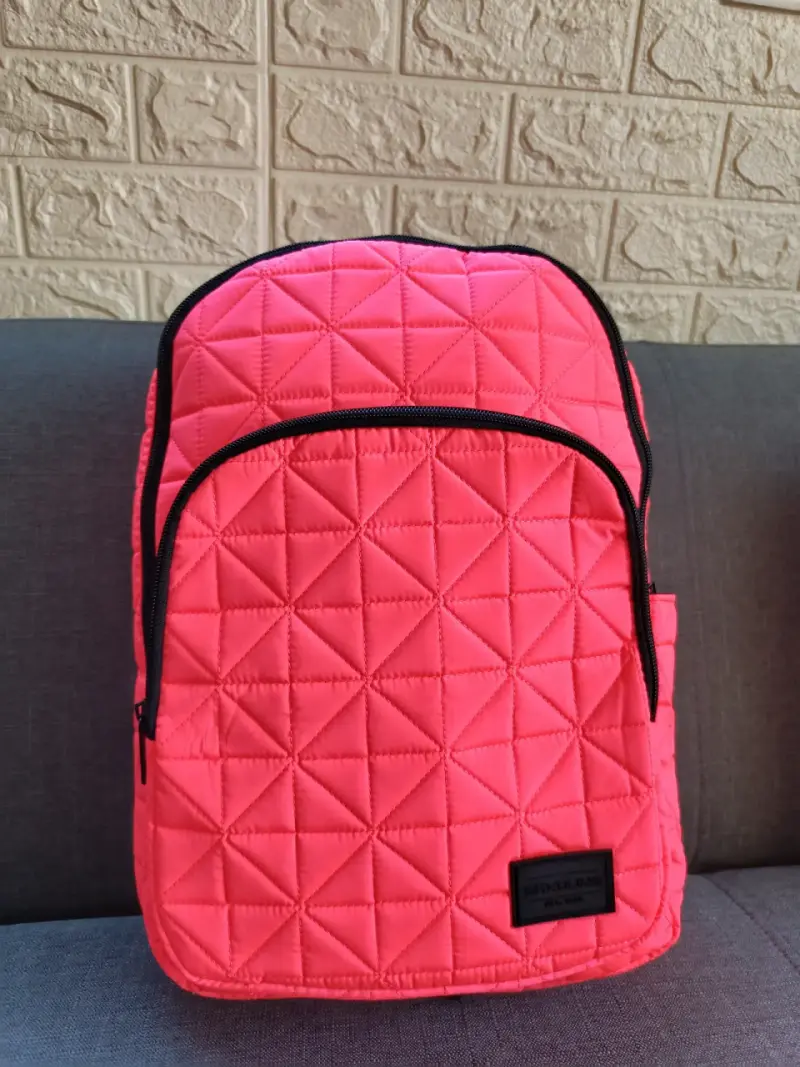 Mochila acolchada rosada Saxoline tamaño grande - 1