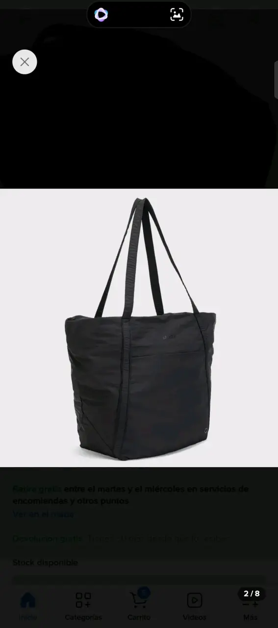 Bolso tote negro Bubba de nylon con cierre - 2
