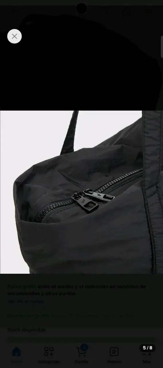 Bolso tote negro Bubba de nylon con cierre - 3