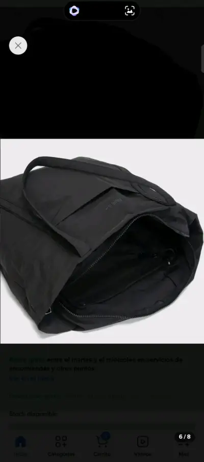 Bolso tote negro Bubba de nylon con cierre - miniatura 4