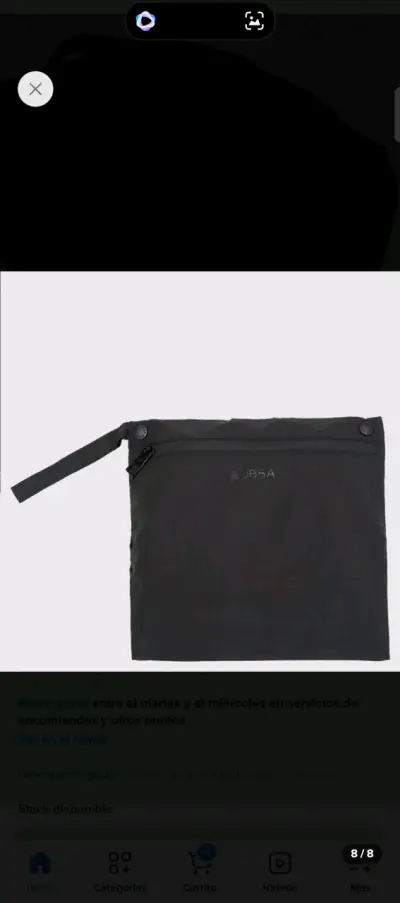 Bolso tote negro Bubba de nylon con cierre - miniatura 6