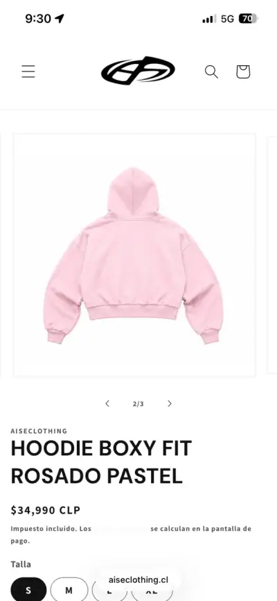 Hoodie Boxy Fit Rosado Pastel Aiseclothing - miniatura 2