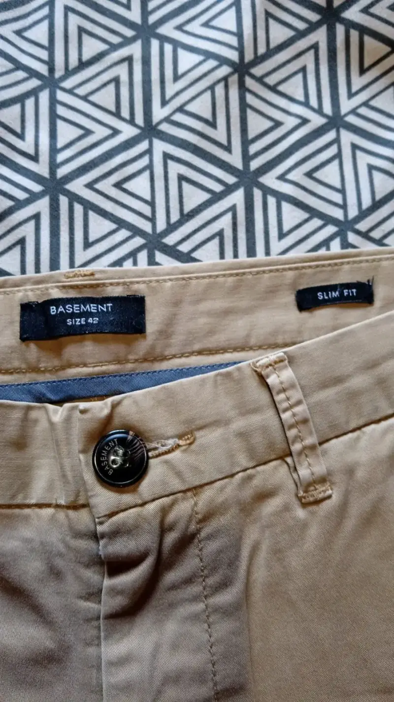 Pantalón de hombre beige Basement Slim Fit - 3