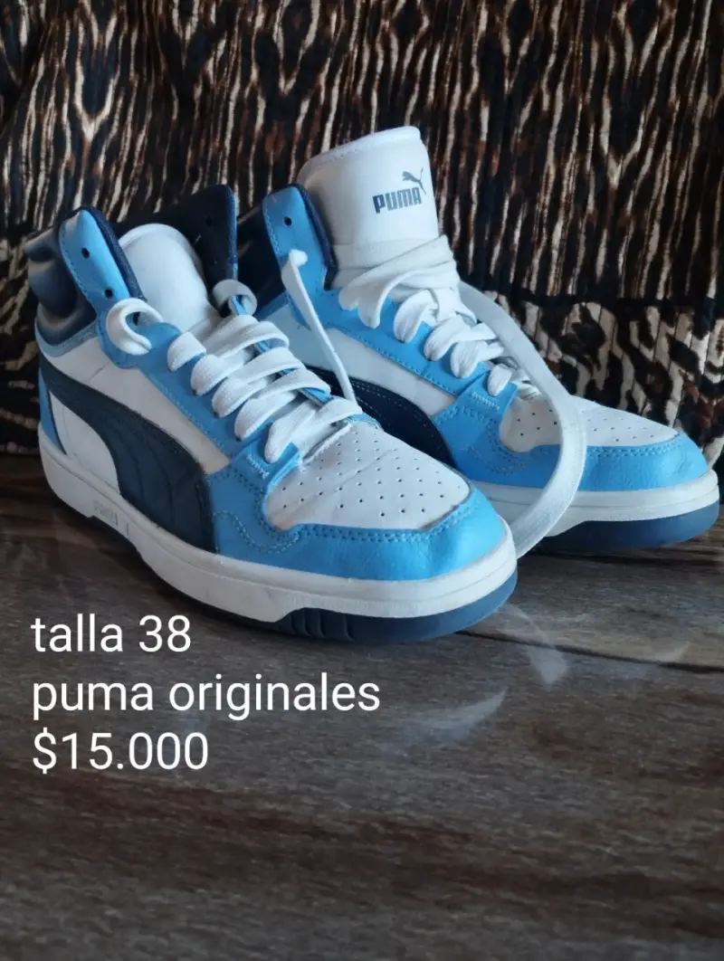 Zapatillas deportivas Puma blancas y azules talla 38 - 1