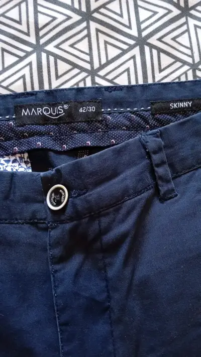 Pantalón de hombre azul Marquis skinny - miniatura 2